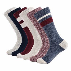 Lucky Brand Women's Boot Sock 6-pair Blue Maroon